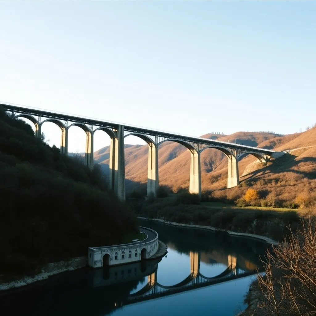 Le viaduc de Garabit enjambe les gorges de la Truyère dans le sud du Cantal