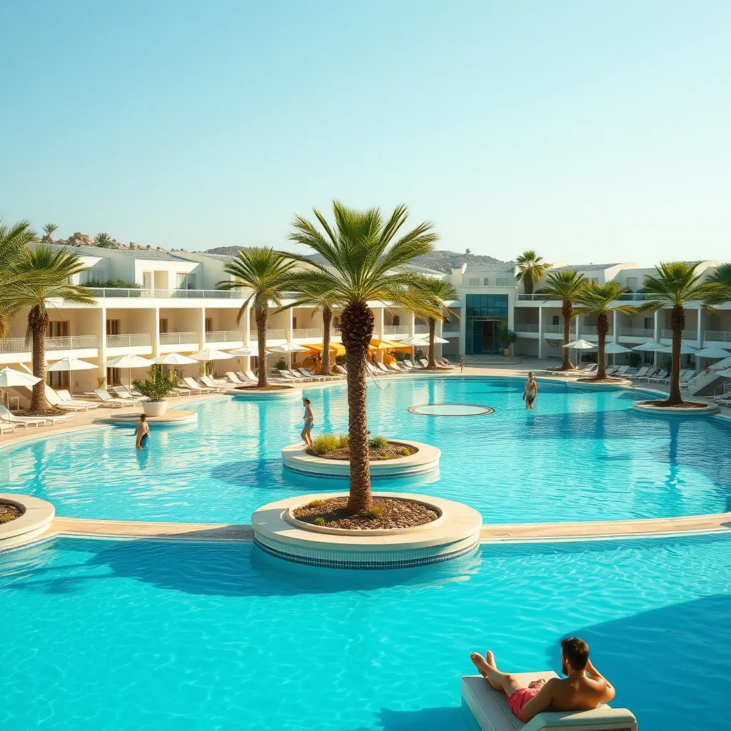Piscine d'un resort 5 étoiles all inclusive typique de la région de Side Antalya