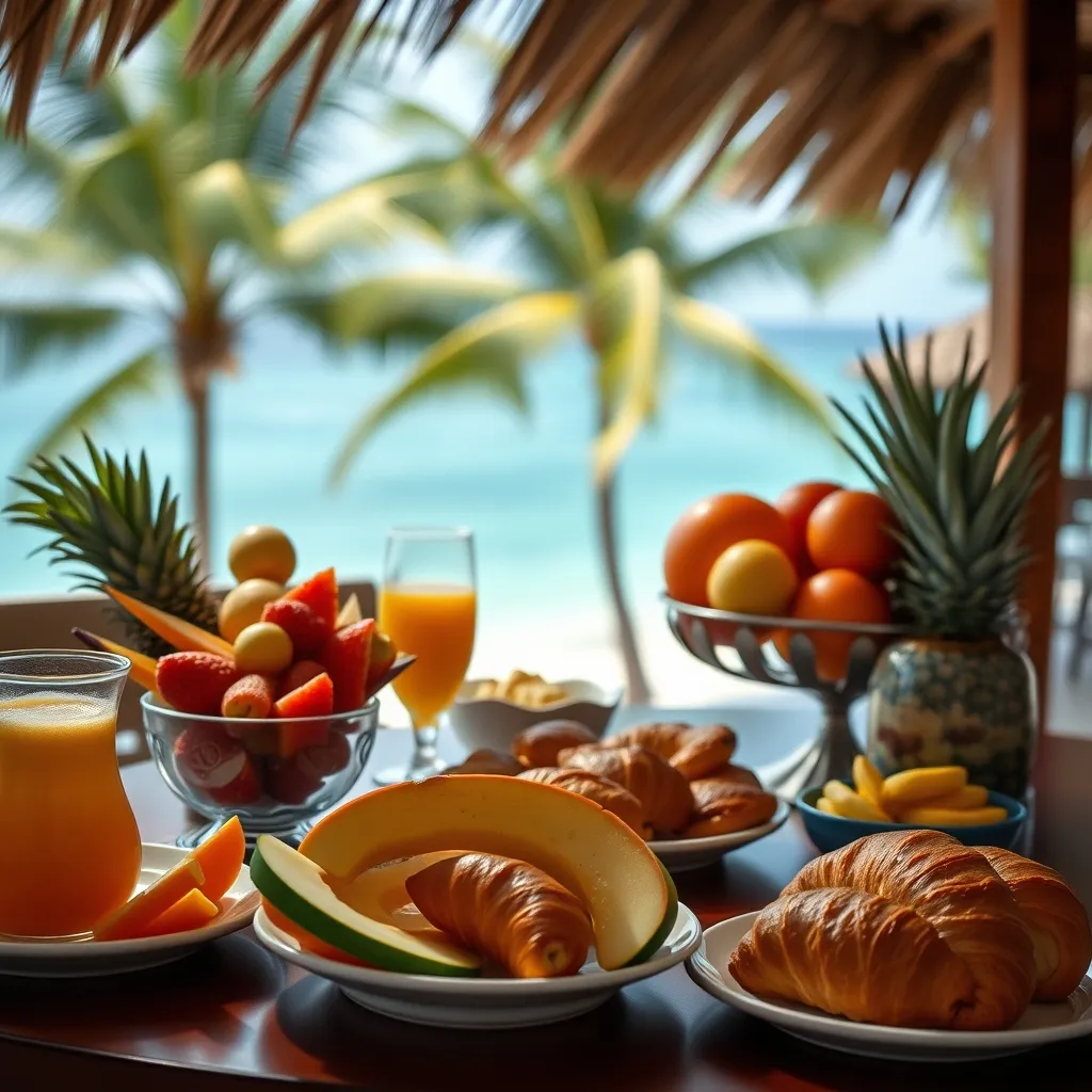 Petit-déjeuner tropical dans un établissement all inclusive martiniquais