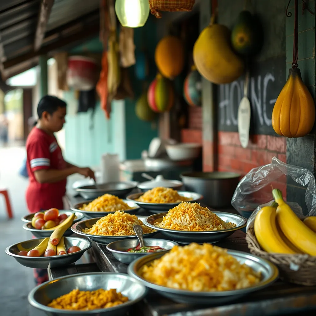 Un warung local où un repas complet coûte entre 2 et 4 euros