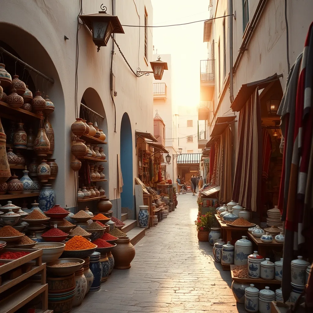 Ruelle colorée d'une médina tunisienne à découvrir lors d'une excursion hors du resort