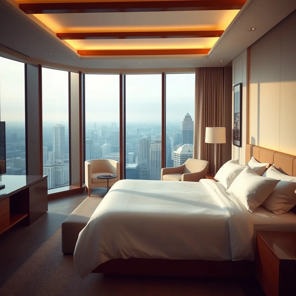 Une chambre Club du Sheraton Lisboa avec vue panoramique sur la ville
