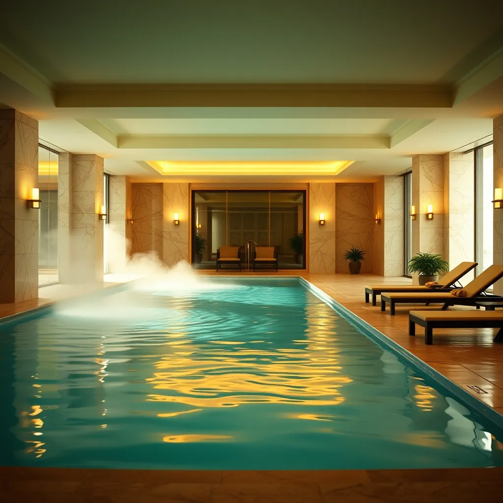 La piscine intérieure du Spa Shine offre un cadre propice à la détente