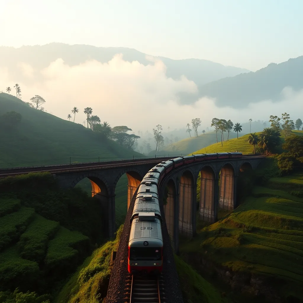 Le célèbre pont aux neuf arches d'Ella, sur la ligne ferroviaire la plus pittoresque du Sri Lanka
