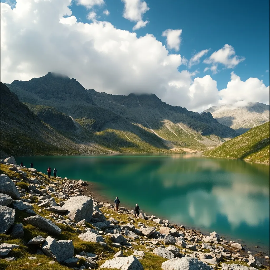 Un lac d'altitude dans les Pyrénées, accessible après une randonnée à travers les sommets