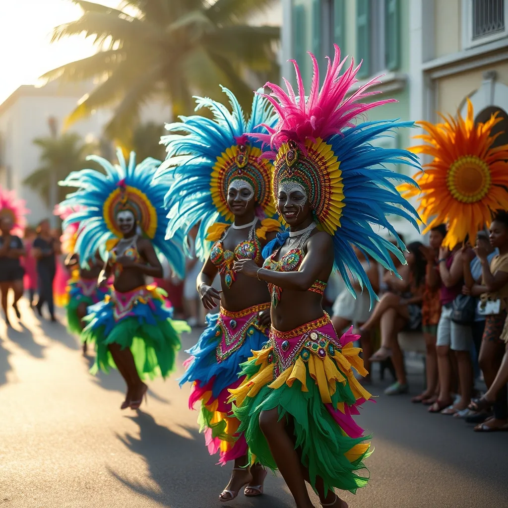 Défilé du carnaval à Pointe-à-Pitre, temps fort des vacances de février en Guadeloupe