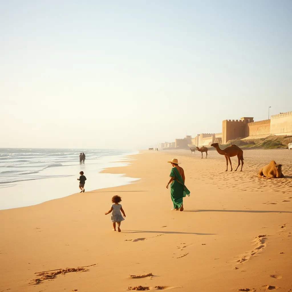 La plage d'Essaouira, idéale pour les familles avec enfants
