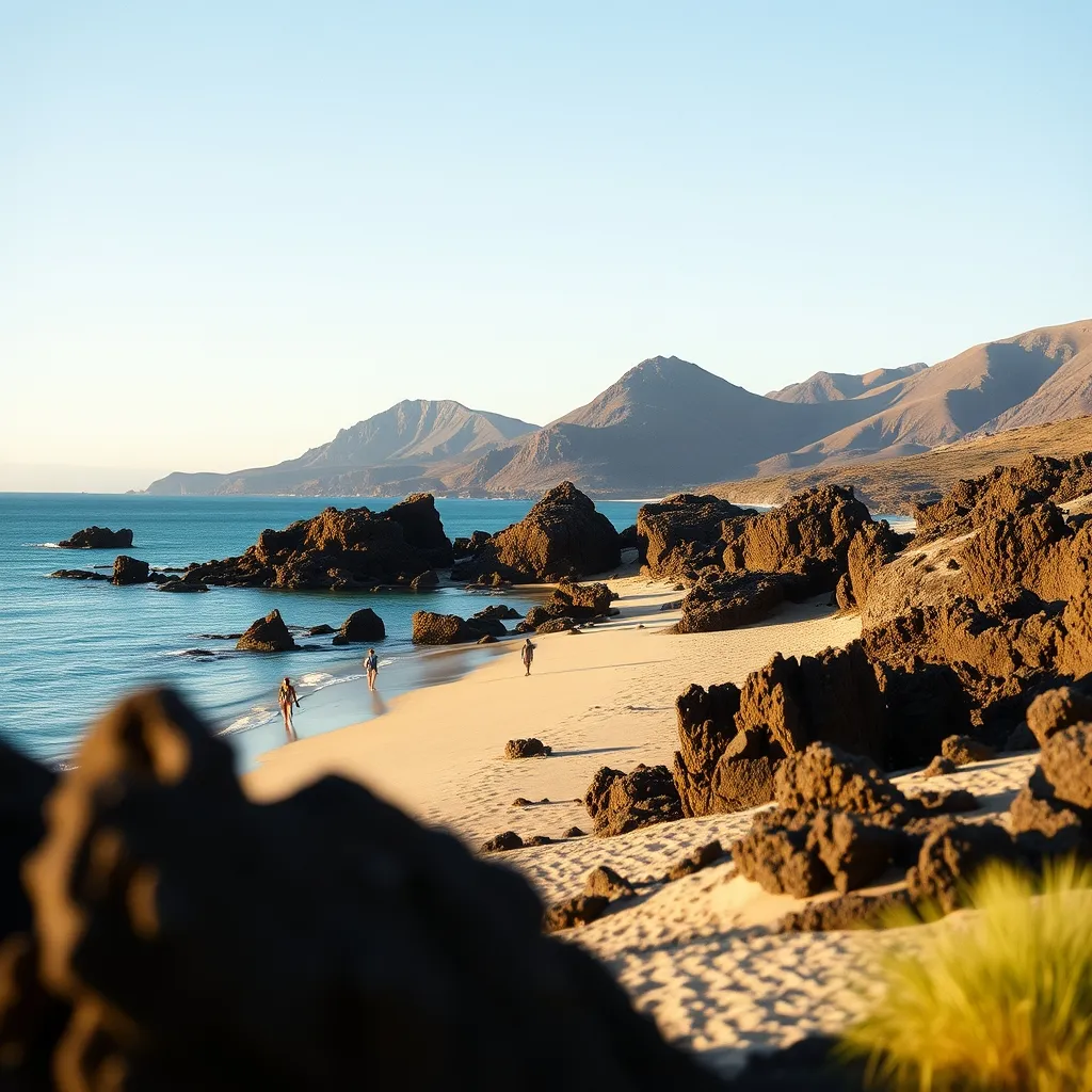 Plage de sable fin aux îles Canaries, idéale pour un séjour hivernal
