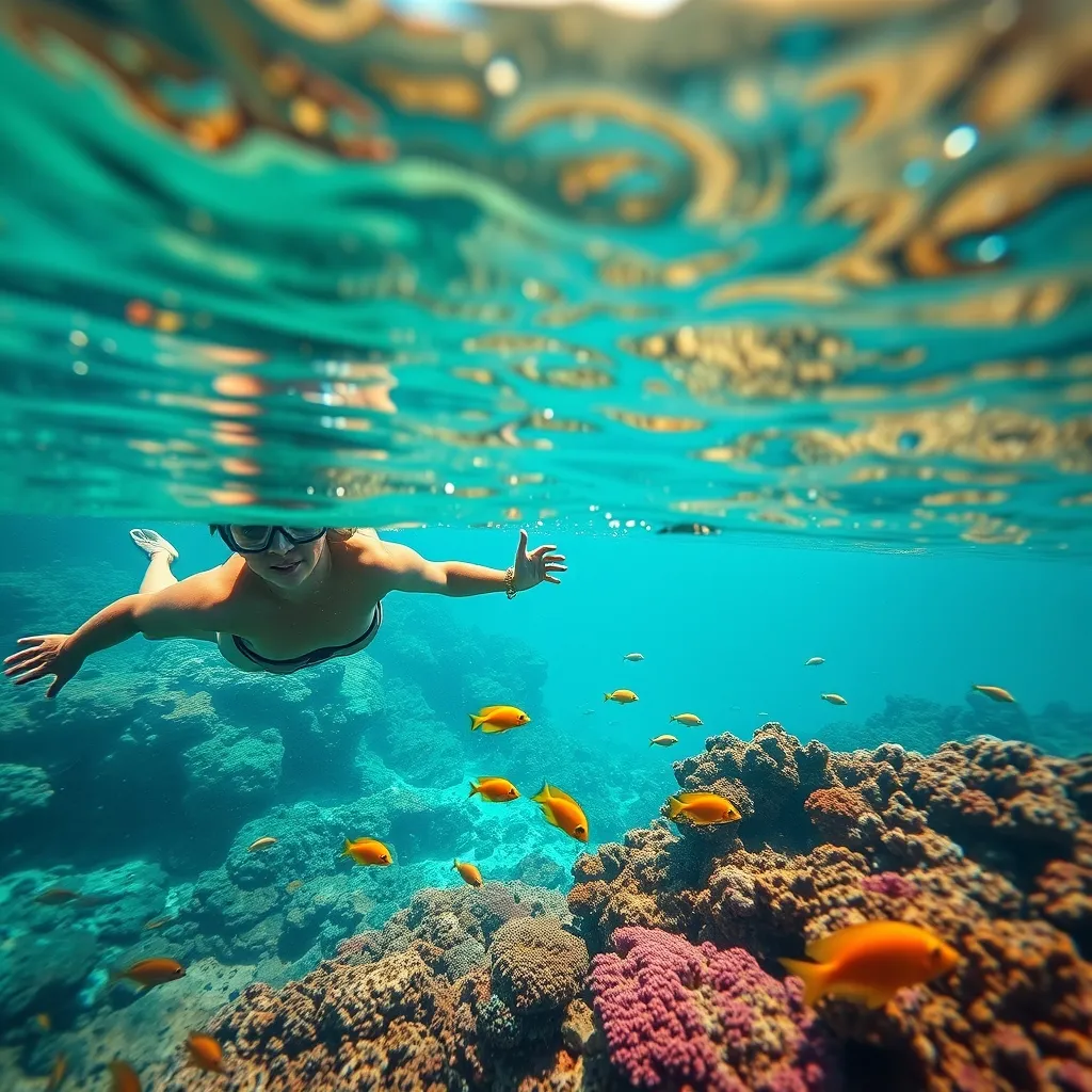 Snorkeling dans les eaux transparentes des Maldives, une activité souvent incluse dans les formules tout compris