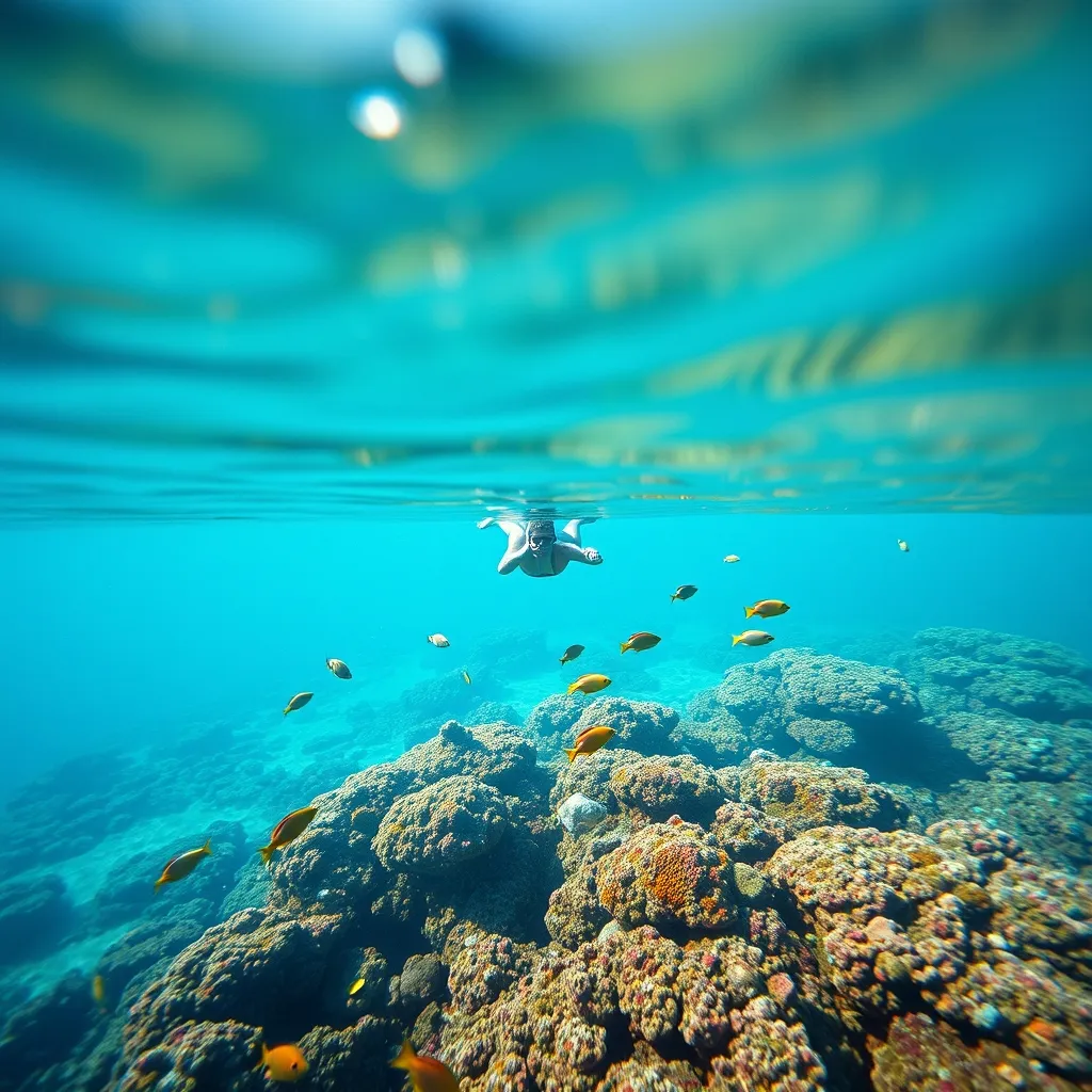 Snorkeling sur un récif corallien des Maldives, activité souvent incluse dans les formules tout compris