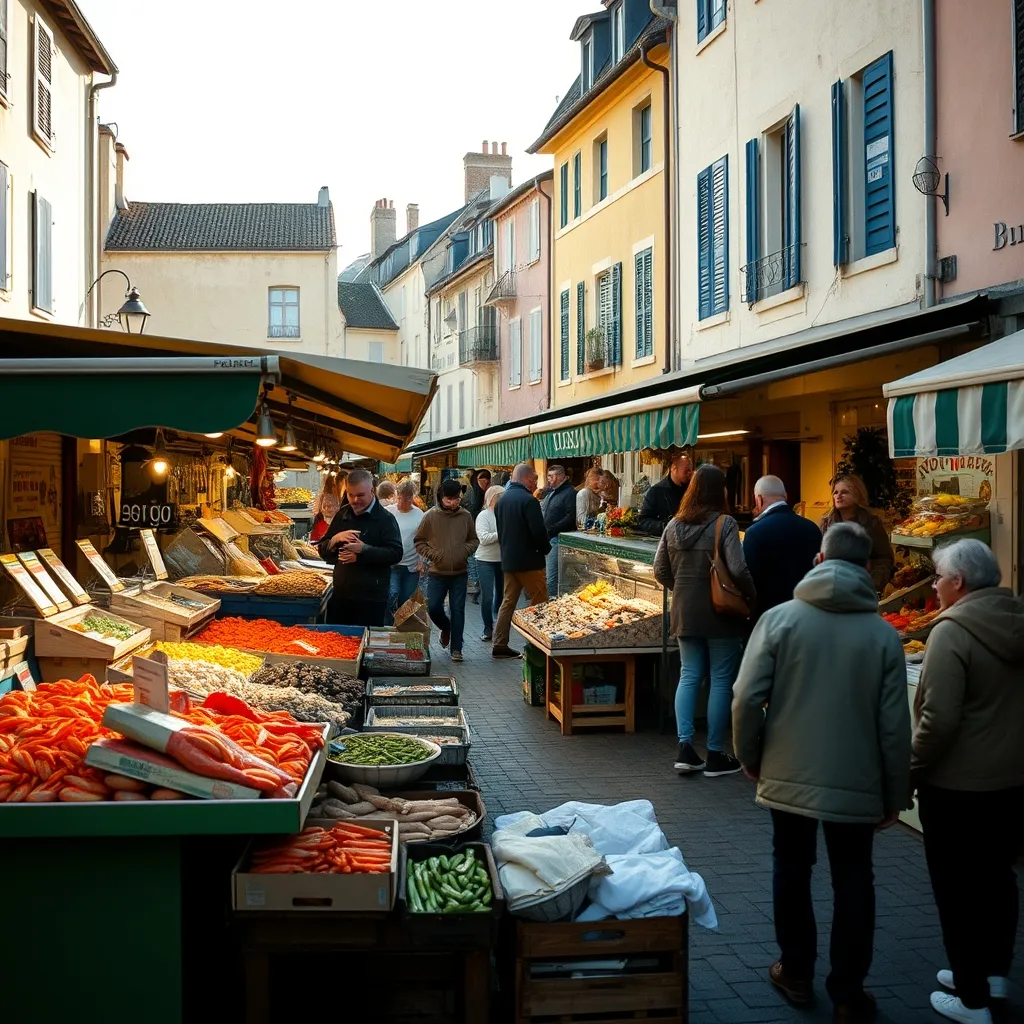 Le marché du jeudi matin rassemble producteurs locaux et artisans sur la place de la Basilique